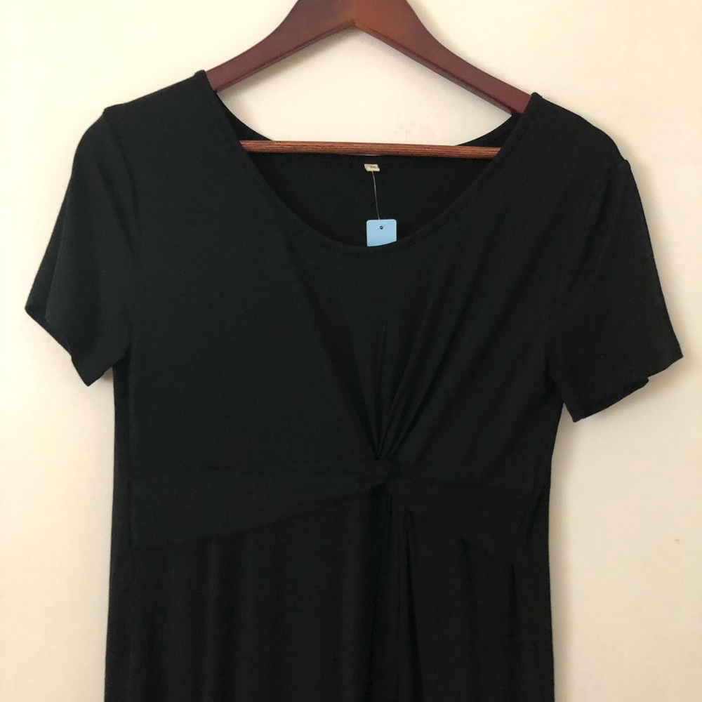 Short Sleeve Body Con Midi Dress